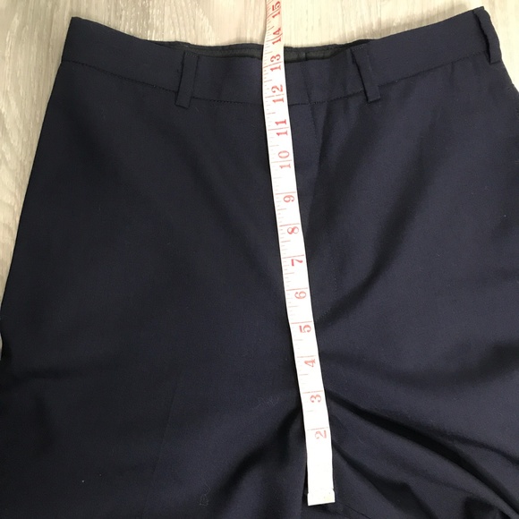 Smock Wool Pants Blue Navy High Rise Baggy Crop Trouser Mens Large - Picture 3 of 13